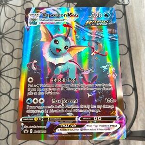 JUMBO Pokemon Vaporeon VMAX Trading Card